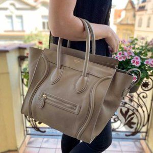 authentic CELINE Beige Tone Luggage Tote Bag